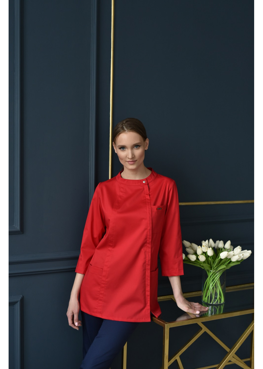 Блуза медицинская женская 370Б стрейч RED