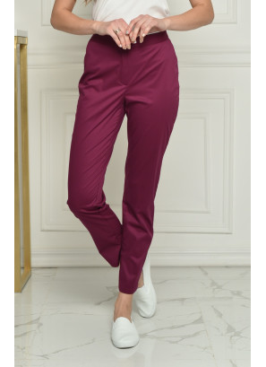 Брюки медицинские женские 526 Slim 7/8 стрейч Сангрия
